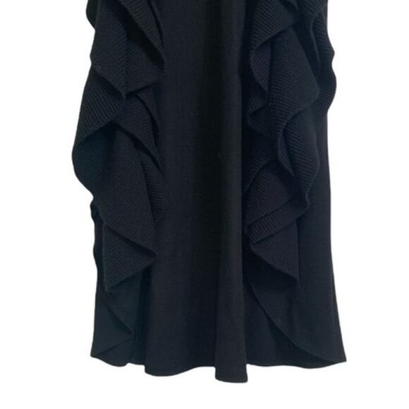 Alice + Olivia ANGORA CASHMERE Size M Cardigan Sweater Vest BLACK Ruffles $500 - Picture 5 of 11